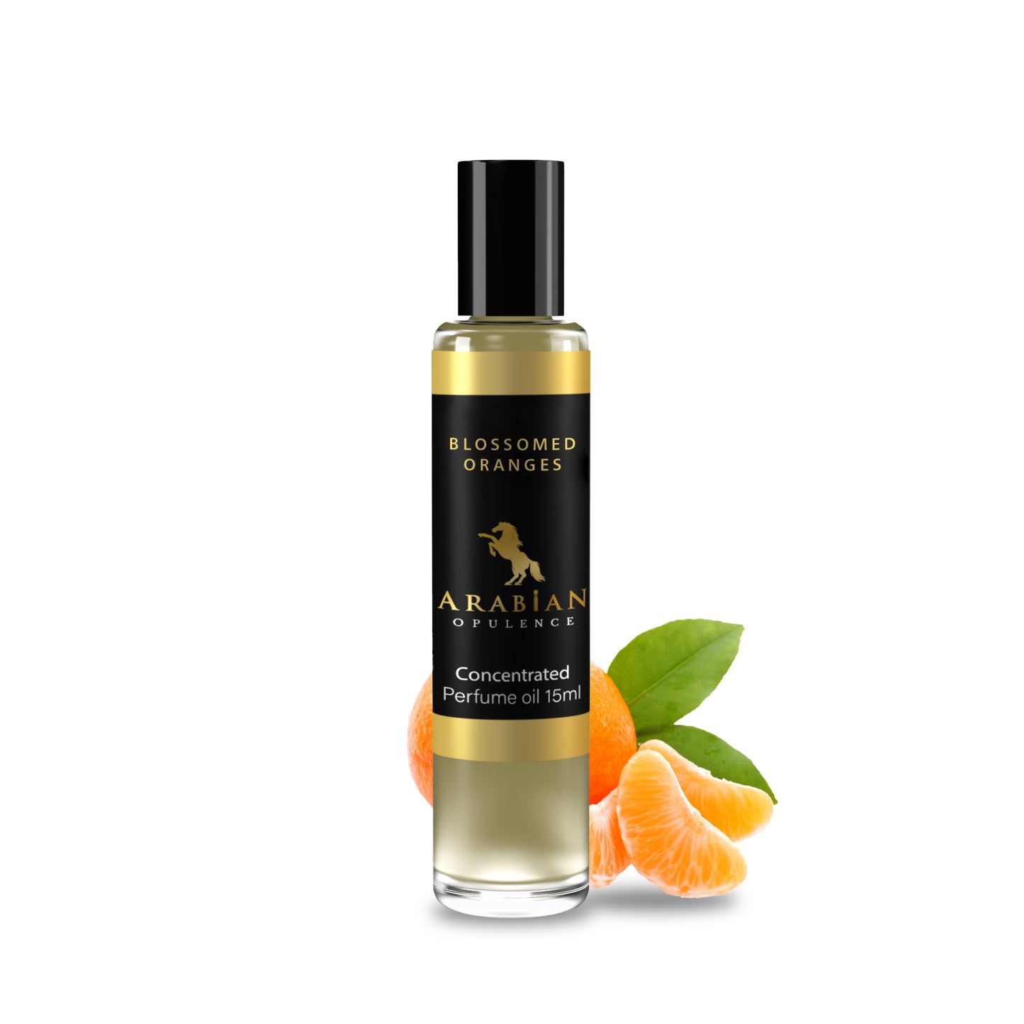 FR278 HUILE DE PARFUM D'ORANGE FLEURIE POUR HOMME ET FEMME, fleur d'oranger, nénuphar, seringue, feuilles, vert rosée