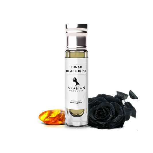 FR184 LUNAR BLACK ROSE - Seductive Amber-Wood Perfume Body Oil For Men| Long-Lasting Alcohol-Free Fragrance