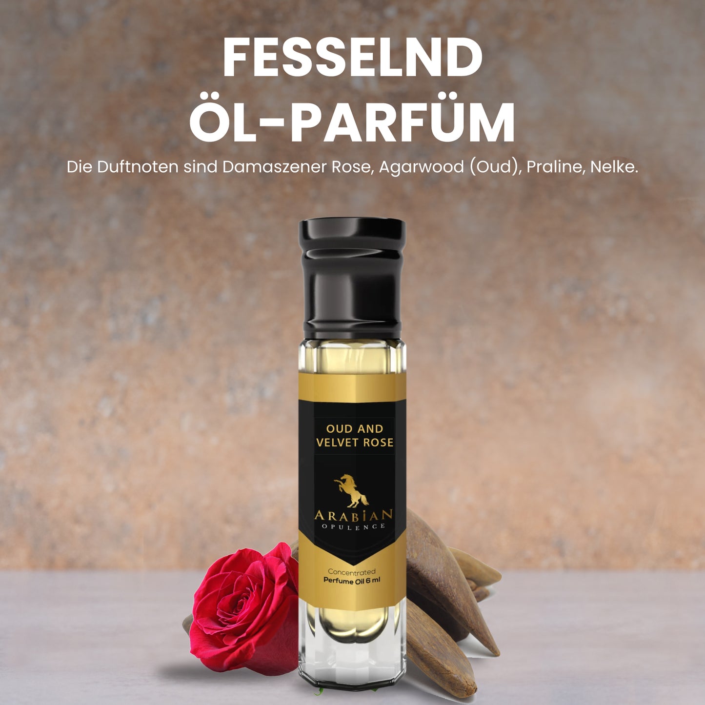 FR288 OUD ET VELOURS ROSE, HUILE DE PARFUM POUR HOMMES ET FEMMES, au parfum de rose, 6 ml, Opulence arabe, Rose/Oud/Sucré/Floral/Lactonique