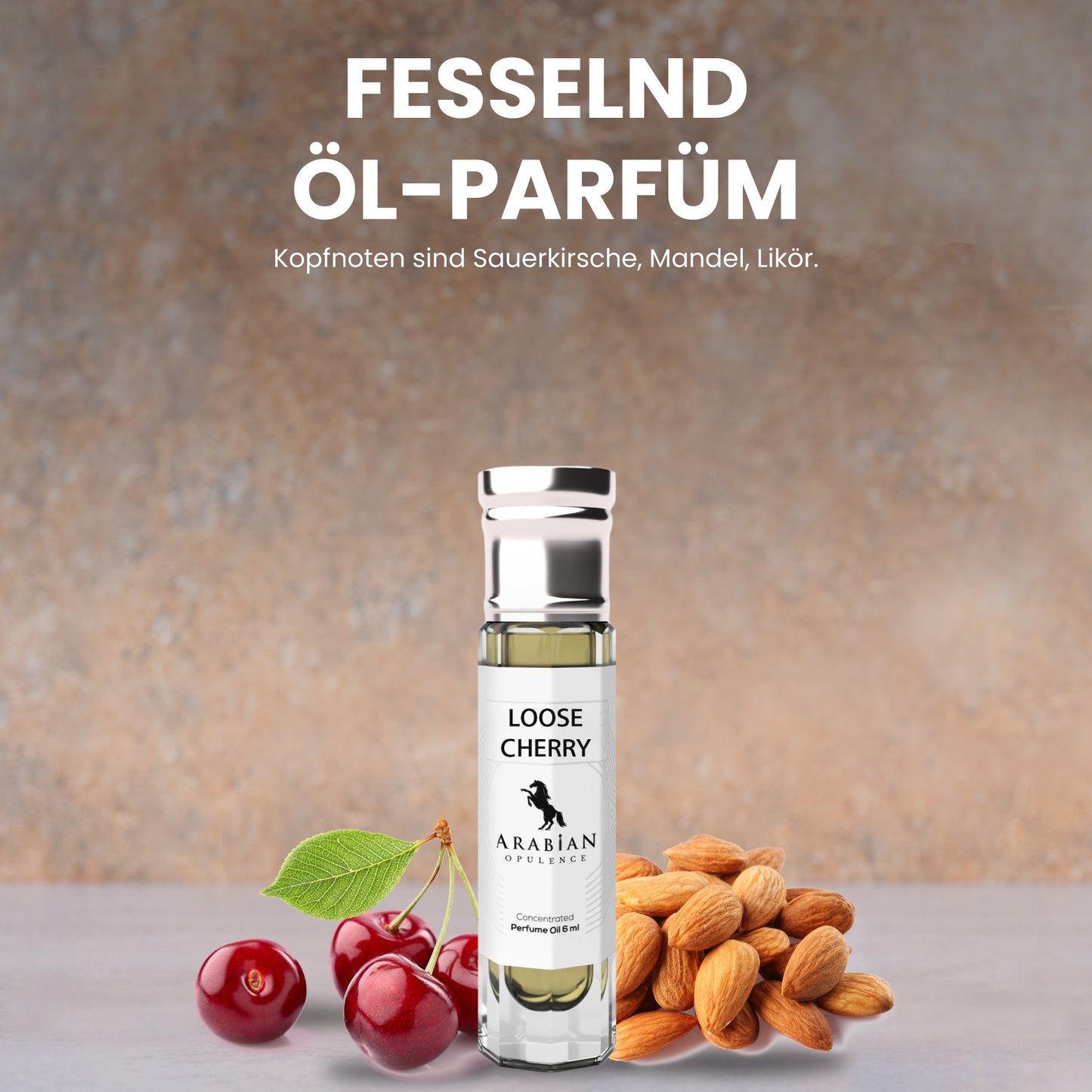 FR313 LOS KÖRSBÄRSPARFYMOLJA FÖR MÄN OCH KVINNOR, 6ml roll-on flaska Arabian Opulence Fruktig/Söt/Mandel/Nötig/Balsamico (15ML)