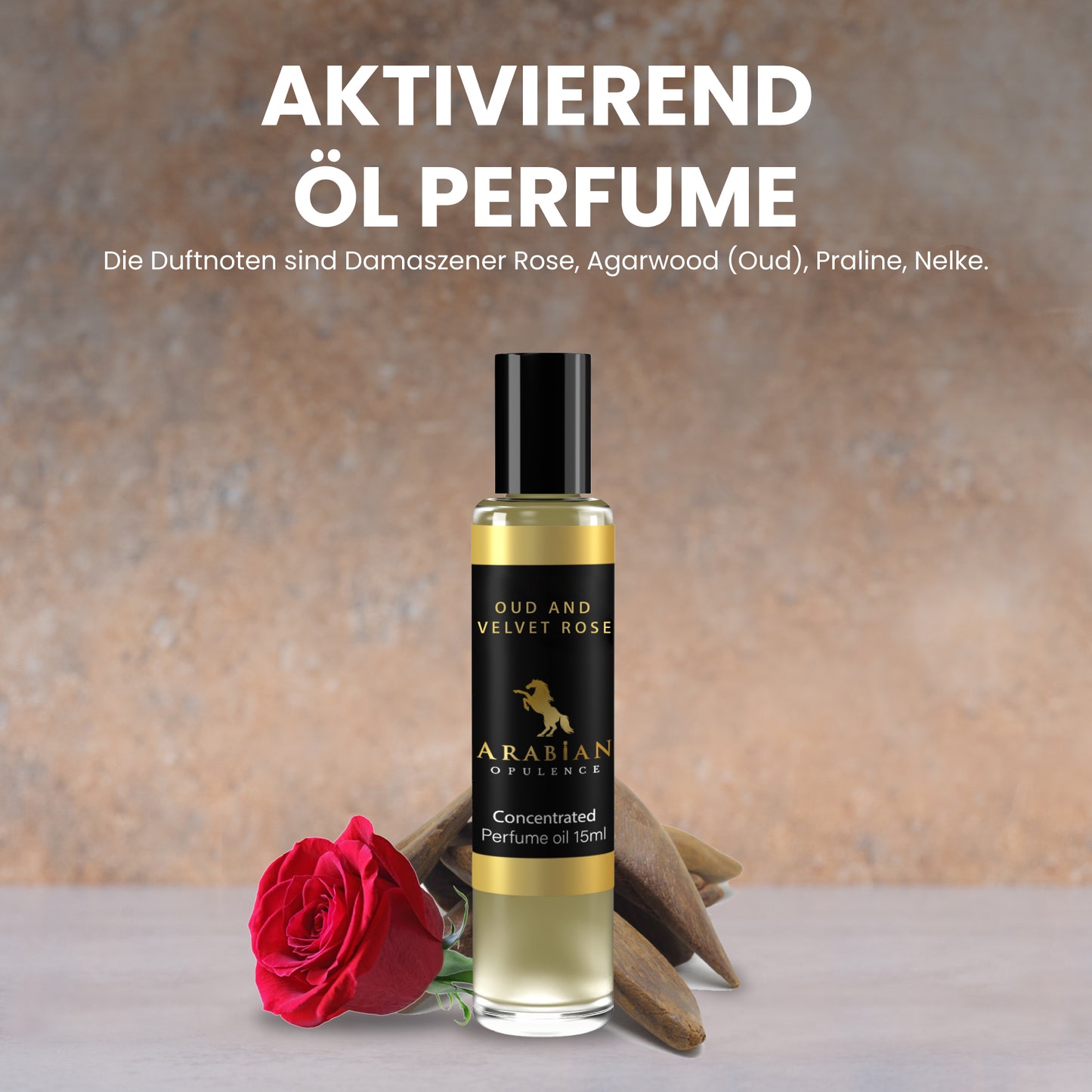 FR288 OUD OG FLØYELSROSE, PARFUMEOLJE FOR HERRE OG KVINNER, med roseduft, 6 ml, Arabian Opulence, Rose/Oud/Søt/Floral/Lactonic