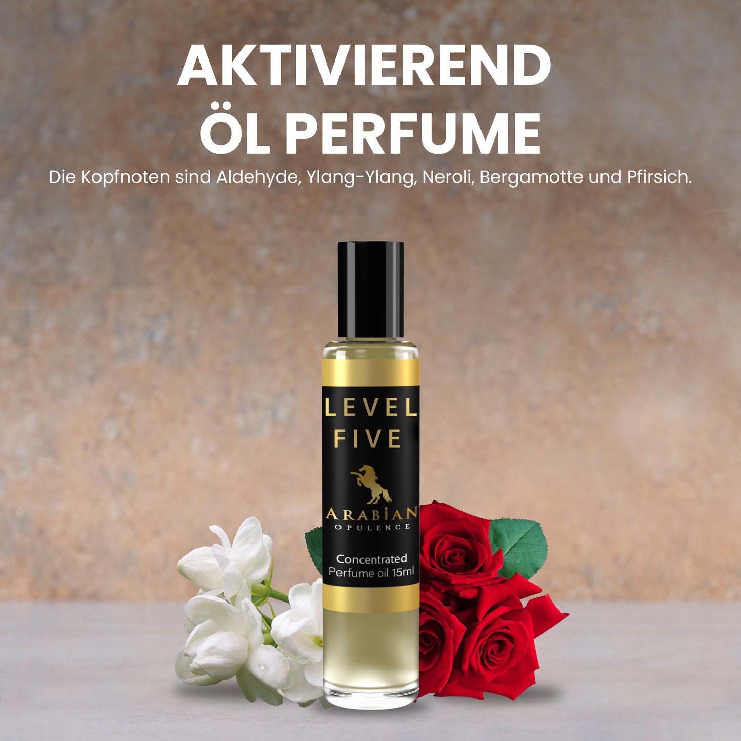 HUILE DE PARFUM FR70 NIVEAU 5 POUR FEMME. Flacon roll-on de 6 ml. L'opulence arabe. Boisé / floral / poudré / aldéhydique / terreux