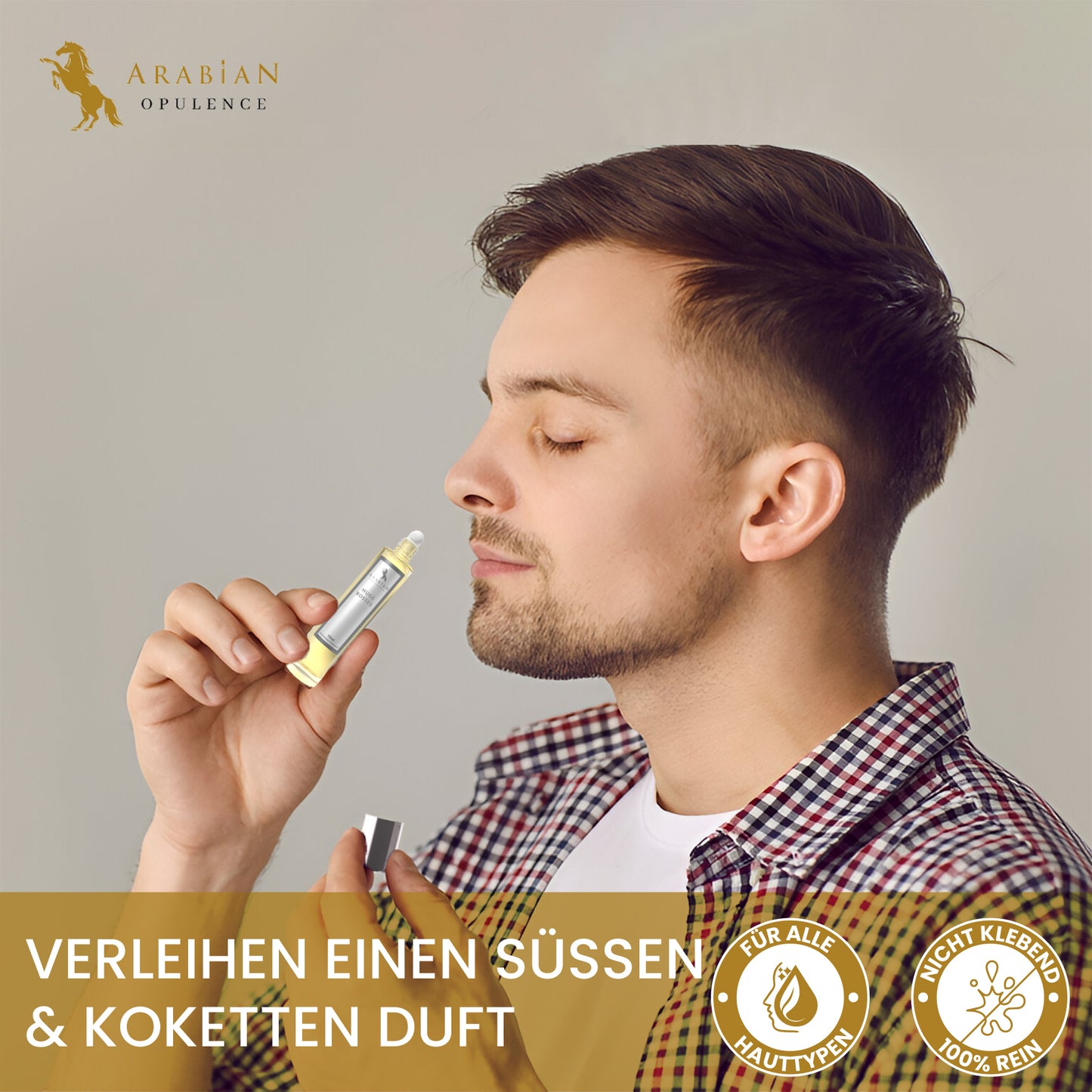 FR142 ENORME BOSSES voor mannen in een roll-on flesje van 6 ml. Arabian Opulence Oil gaat gegarandeerd de hele dag mee