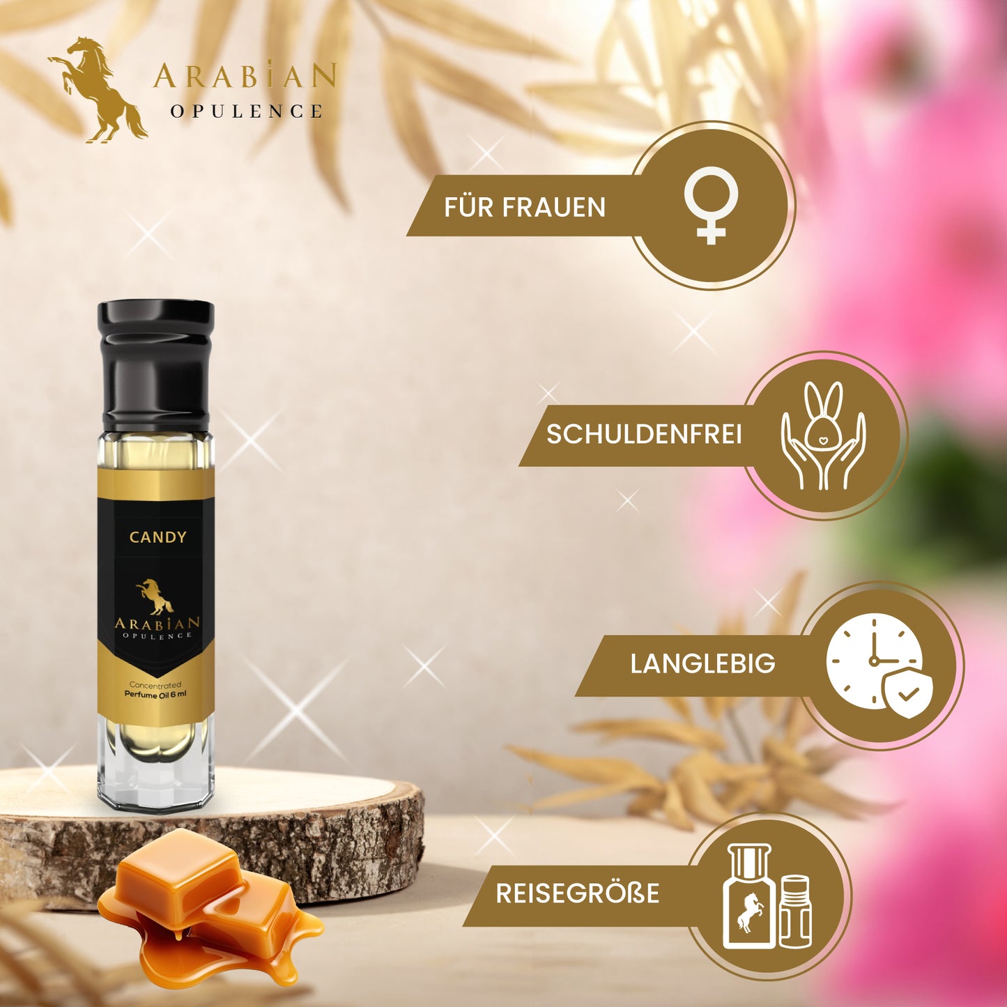 FR63 CANDY - Gourmand Perfume Body Oil For Women| Long-Lasting Alcohol-Free Fragrance