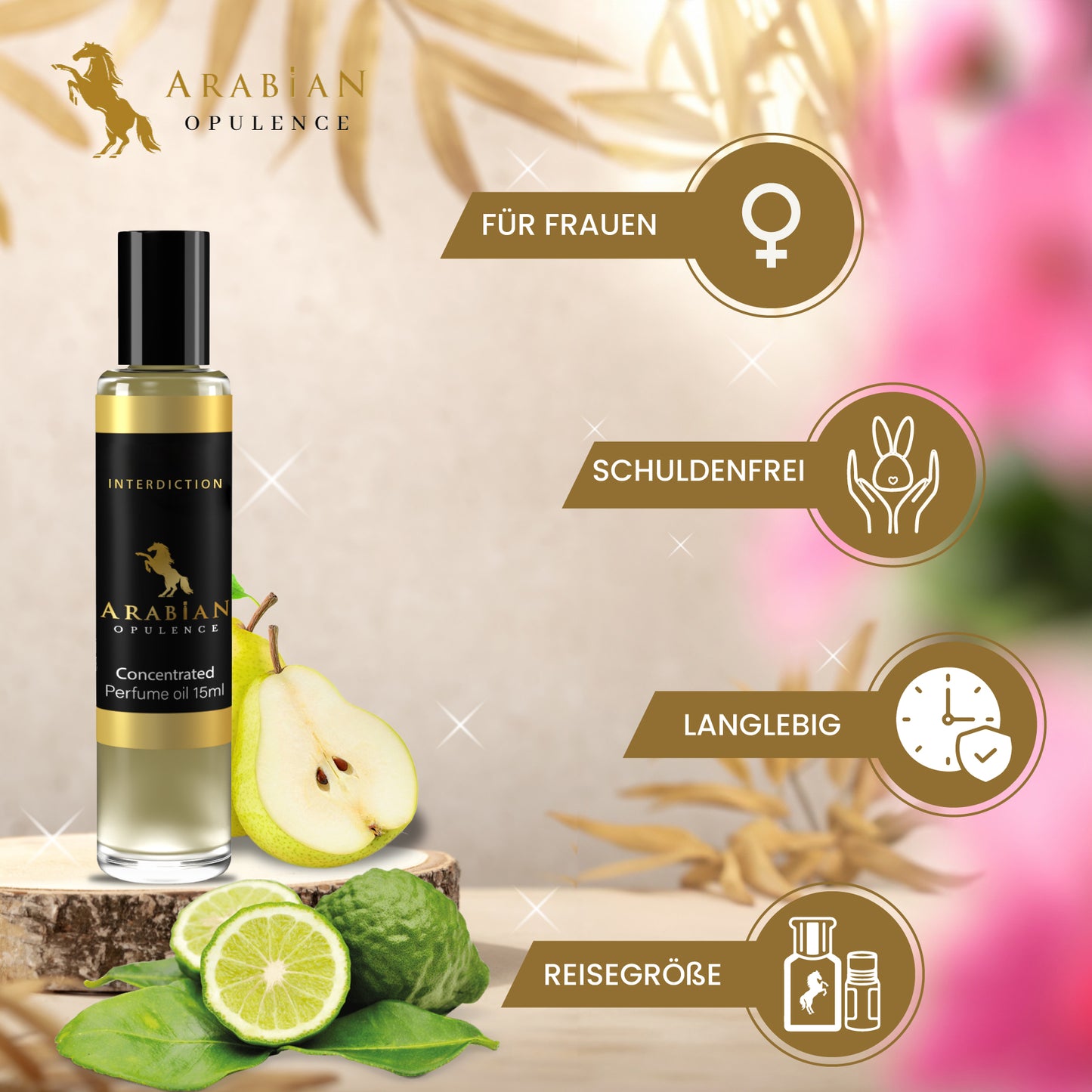 FR190, INTERDICTION -  A Floral Amber Perfume Body Oil For Women| Long-Lasting Alcohol-Free Fragrance