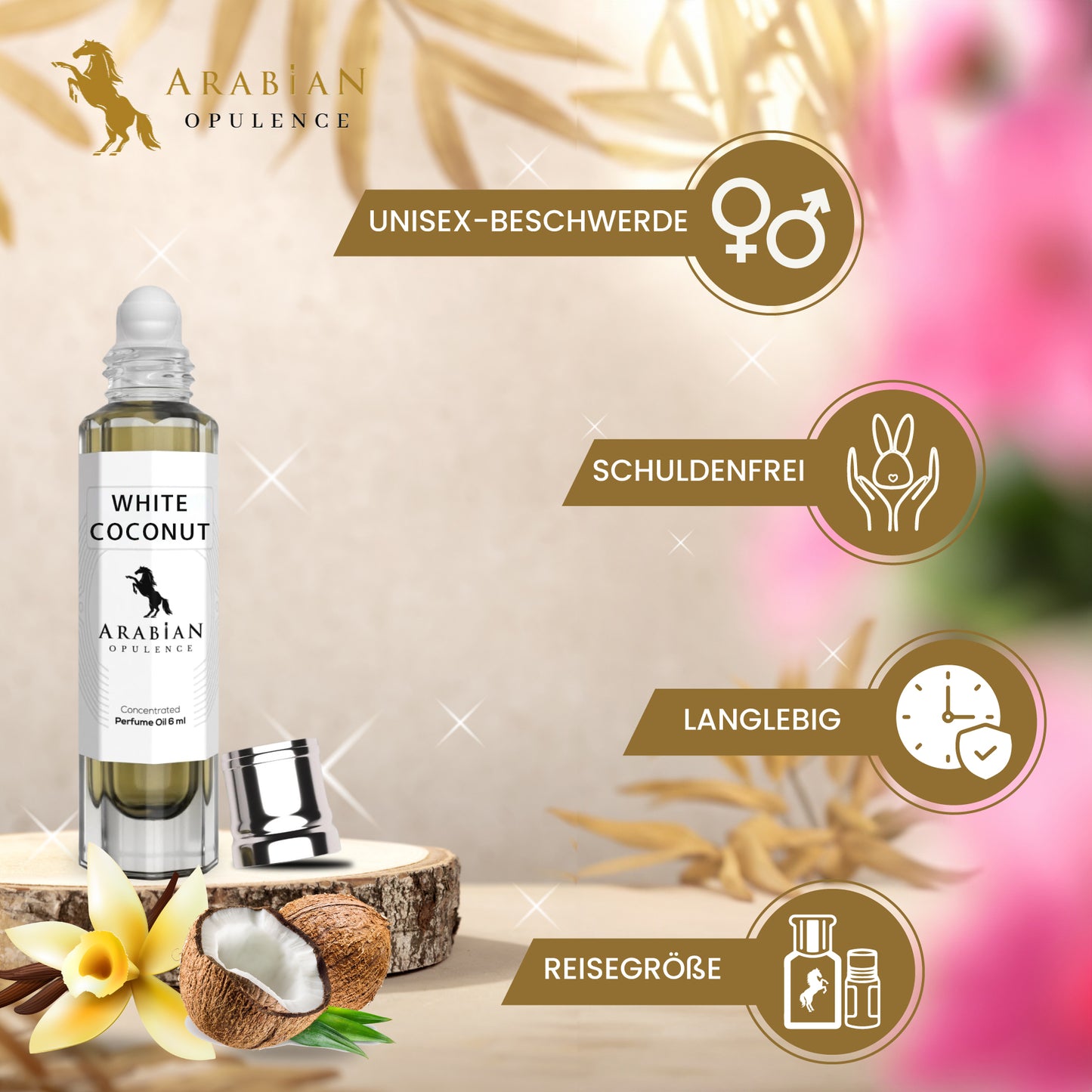 FR303 WHITE COCONUT -  A Refreshing Floral Fruity Unisex Perfume Body Oil | Long-Lasting Alcohol-Free Fragrance