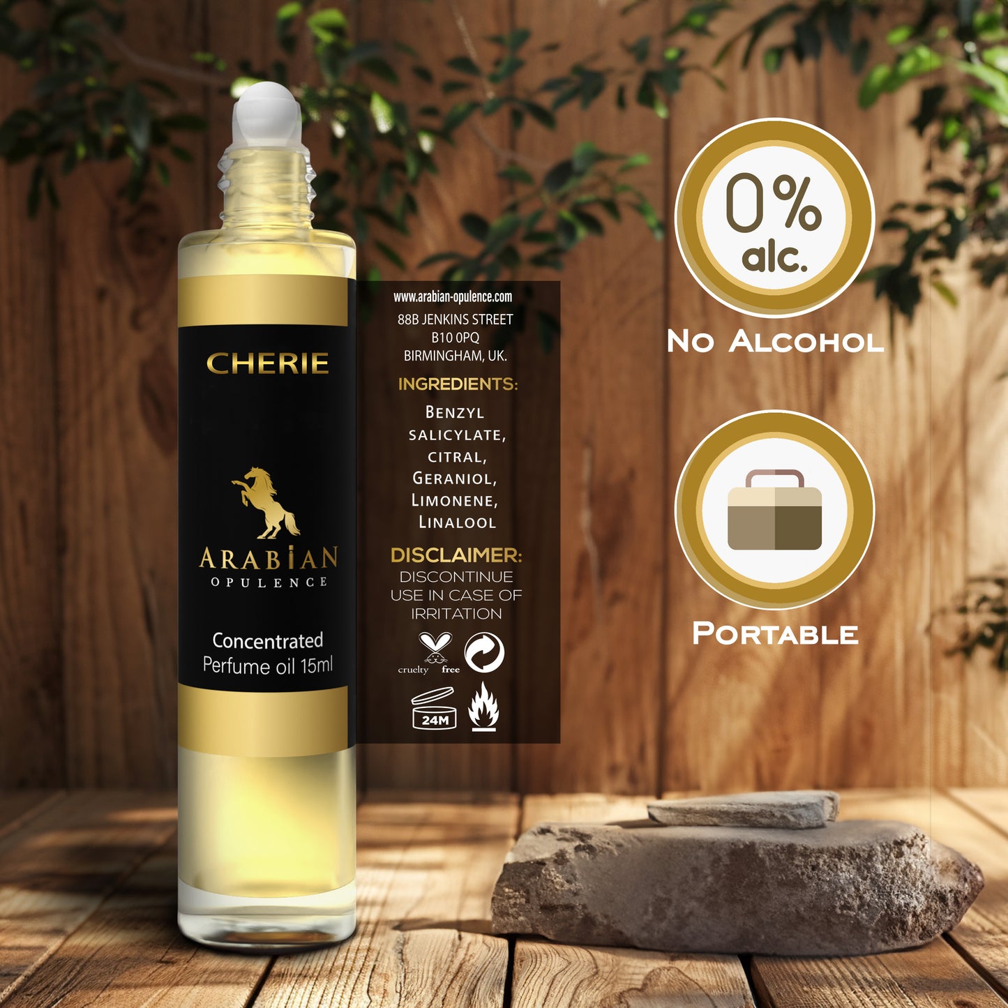 FR200 CHERIE -  Chypre-Fruity Perfume Body Oil For Women | Long-Lasting Alcohol-Free Fragrance